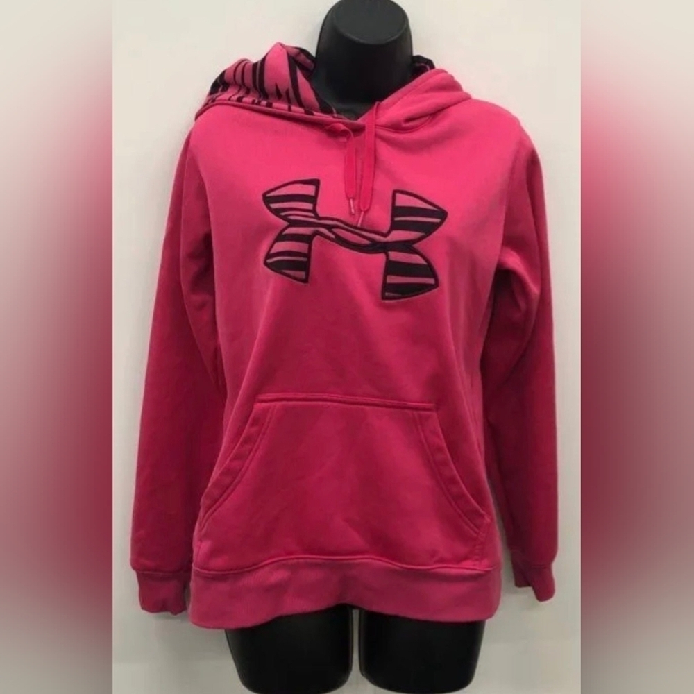 Under Armour UA Armour Fleece Pink Hoodie Sweatshirt Size S Used Excellent